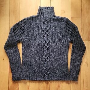 L.L. Bean Men's/Women's Dark Heather Gray Cable Turtleneck Sweater